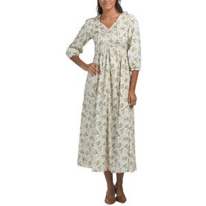LUNA SKIES Printed Cotton Long Sleeve Dress